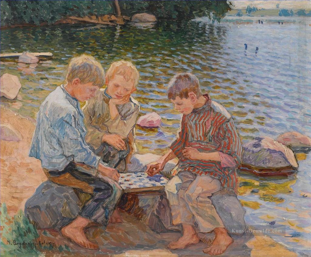 CHESS PLAYERS Nikolay Bogdanov Belsky Kinder Kinder impressionismus Ölgemälde